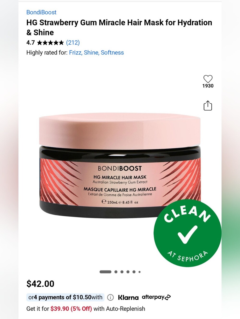 BondiBoost HG Miracle Hair Mask — Pink Deep Hydration Treatment